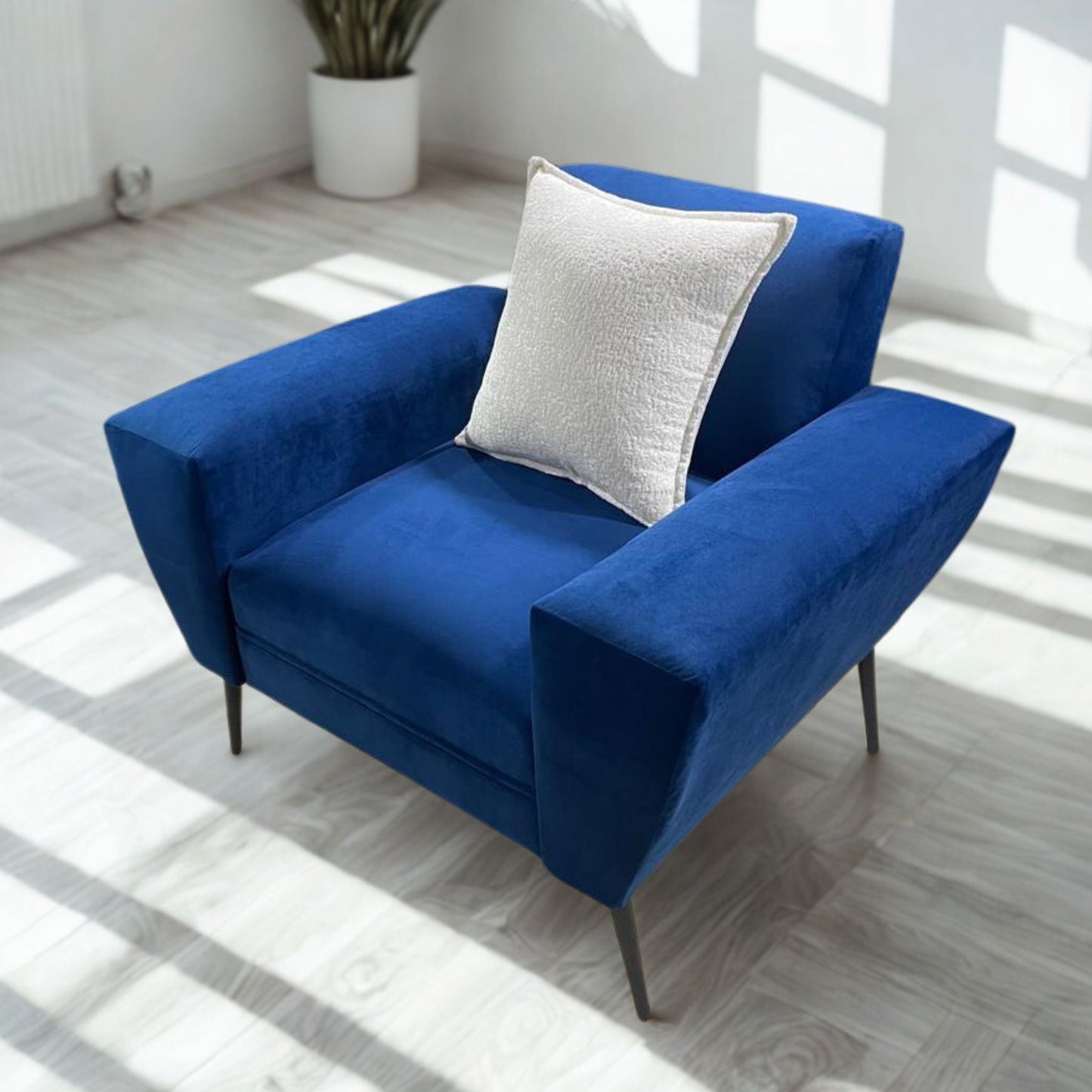 Sillón individual studio | Felpa Azul