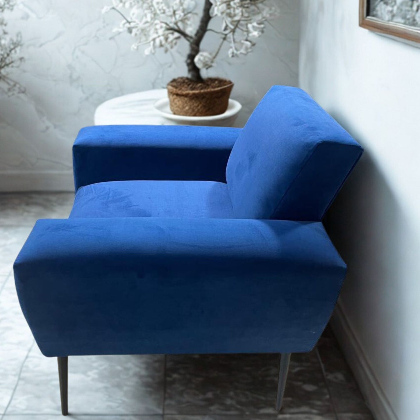 Sillón individual studio | Felpa Azul