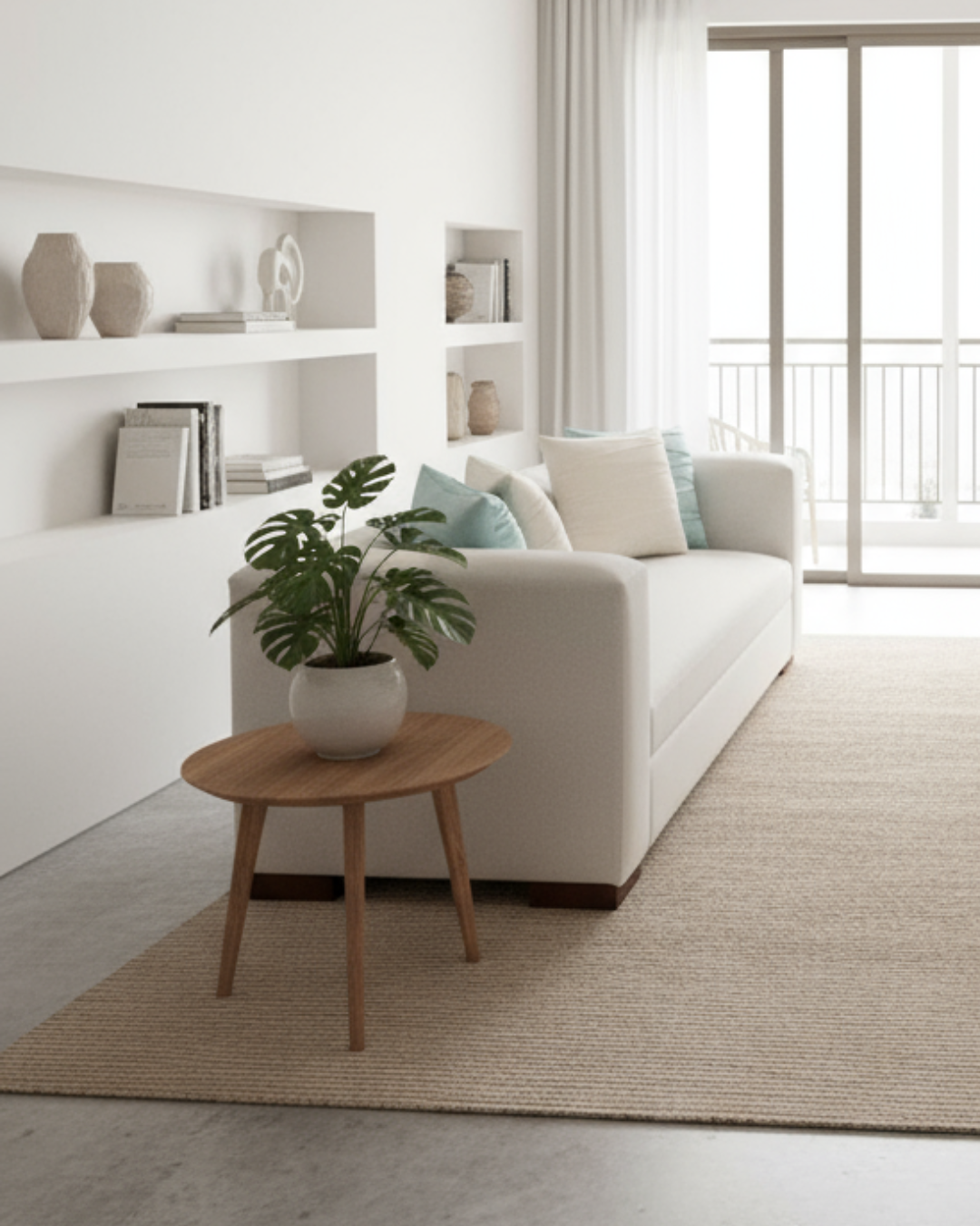 Set Trío Prime Prisma Índigo | Sofá 2.00 m + 2 Poltronas Lino crudo