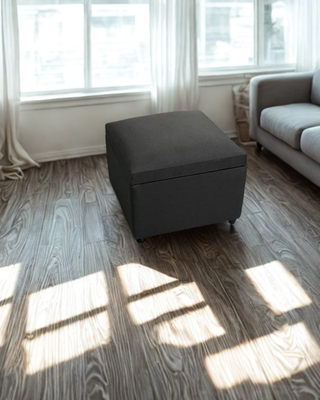 Sofá Sydney 1.50 + Puff gigante 62x62cm con tapa