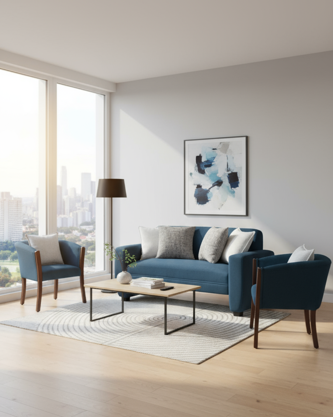 Set Trío Prime pequeño | Lino azul petróleo