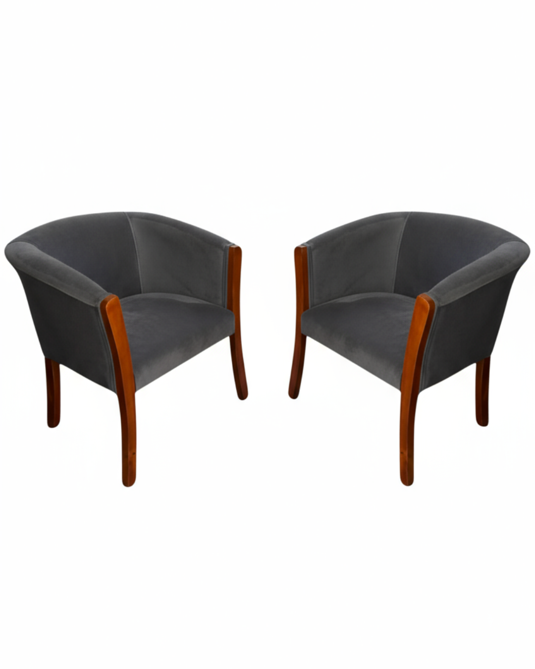 Set poltronas | Felpa gris oscuro