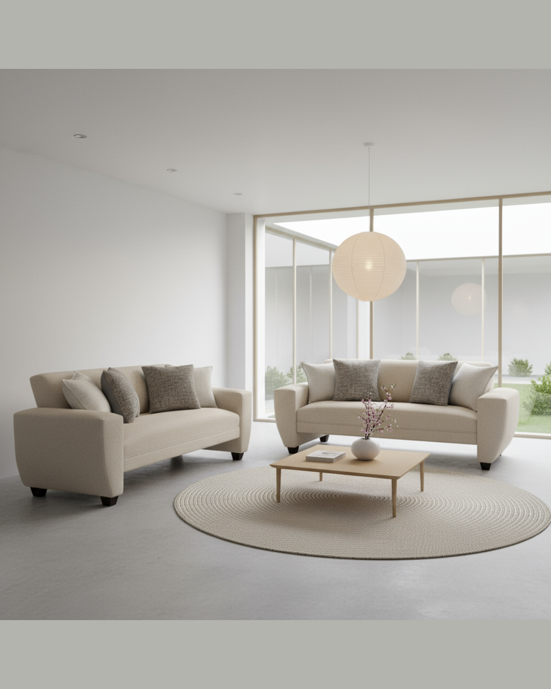 Conjunto Sofá Prime en Lino crema– 2 y 3 Cuerpos