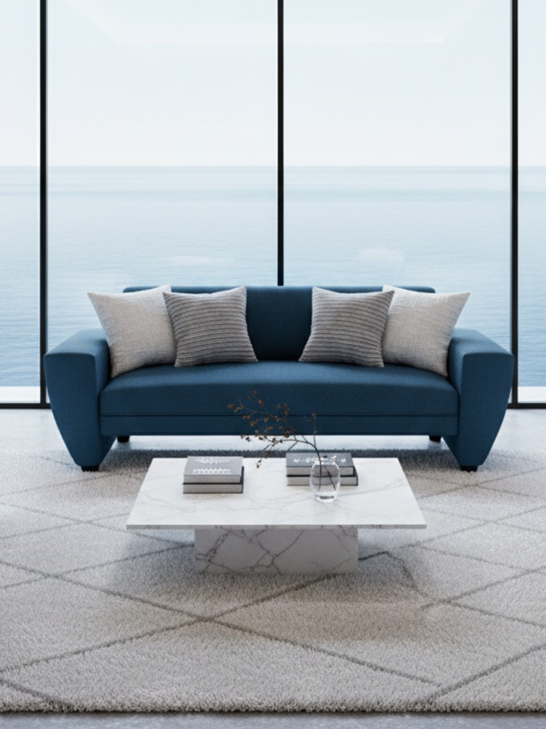 Sofá Madrid | Lino azul petróleo 2M