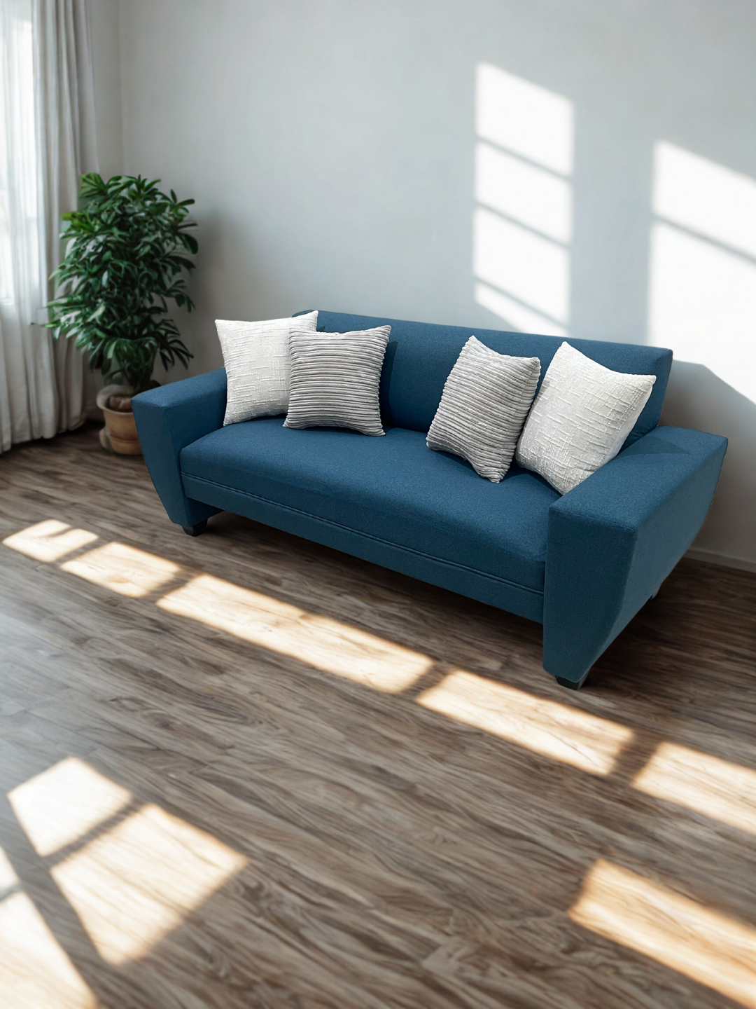 Sofá Madrid | Lino azul petróleo 2M