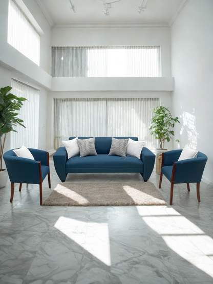 Set Trío Prime Grande |  Lino azul petróleo