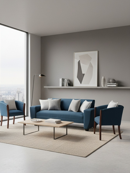 Set Trío Prime Grande |  Lino azul petróleo