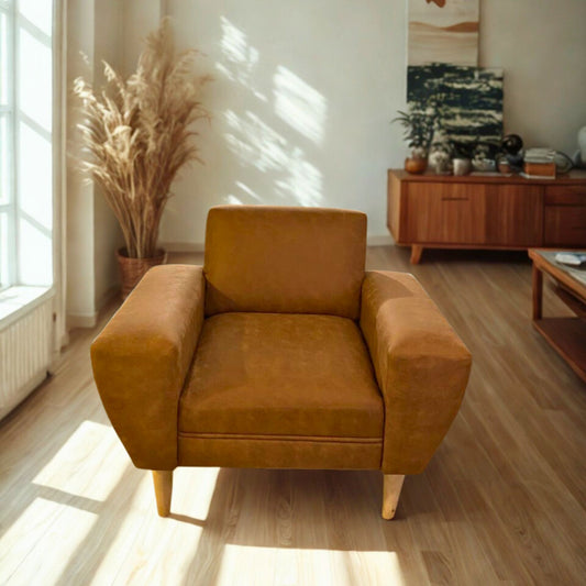 Sillón individual studio | PU Café envejecido