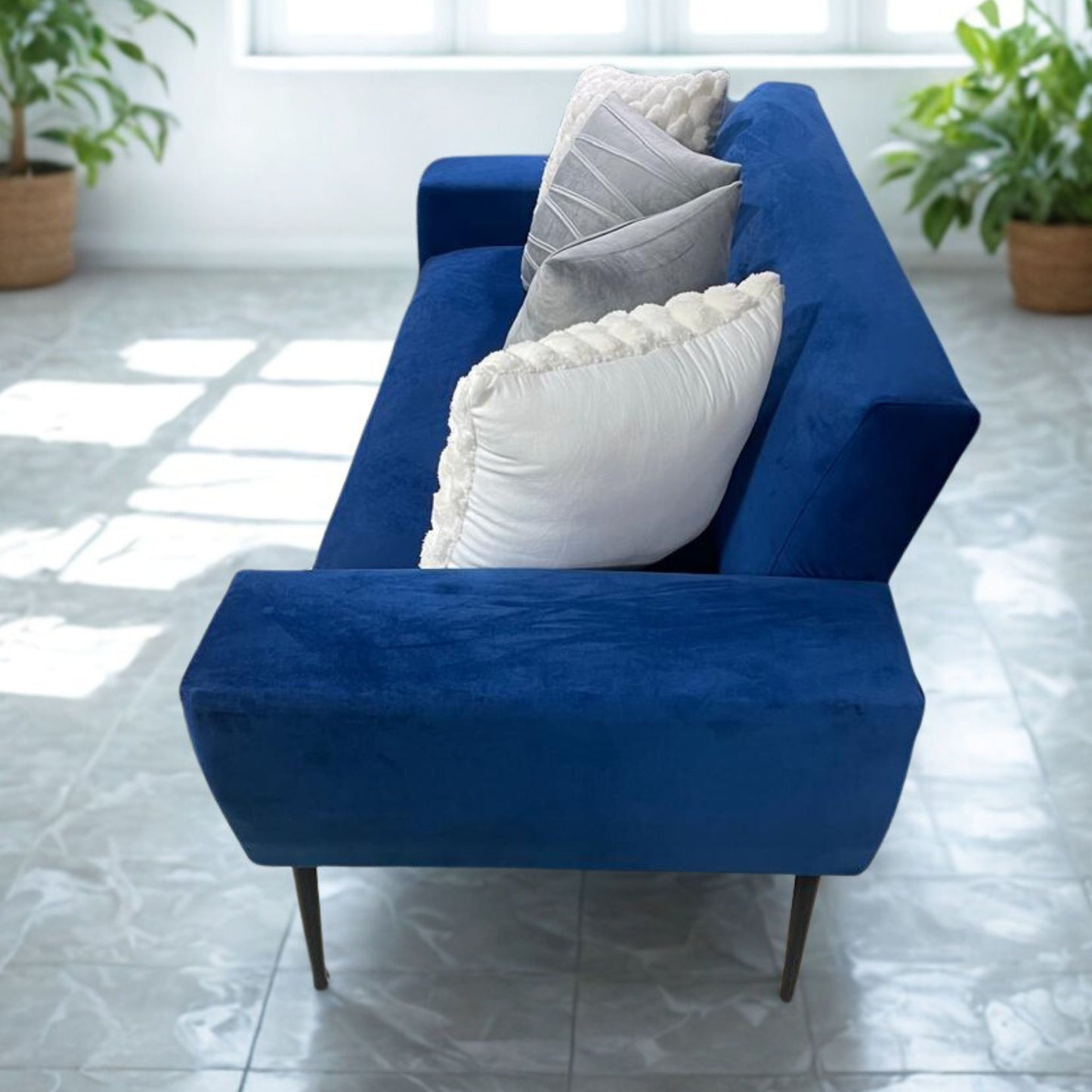 Sofá prisma prime | 1.80 Felpa azul terciopelo