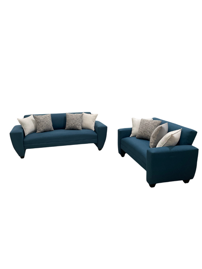 Conjunto Sofá Prime en Lino azul petróleo – 2 y 3 Cuerpos