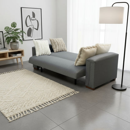 sofá cama Oporto cuadrado 2.00 mts | Lino gris medio