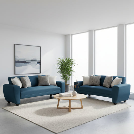 Conjunto Sofá Prime en Lino azul petróleo – 2 y 3 Cuerpos