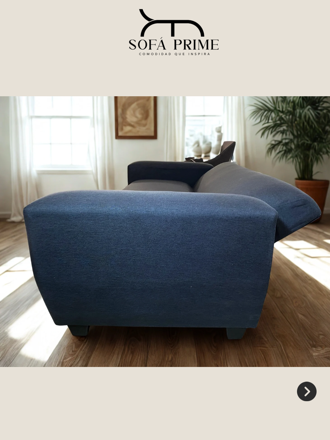 Sofá cama Oporto 2.00 mts | Lino Azul Índigo