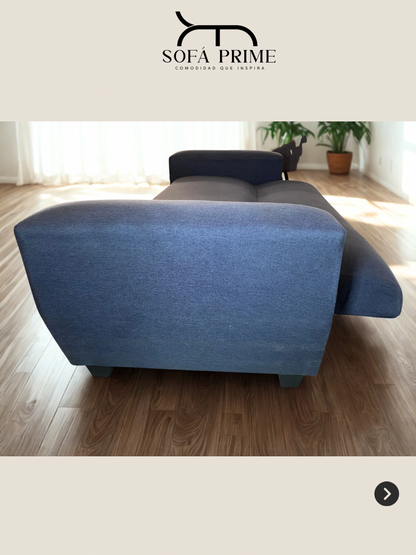 Sofá cama Oporto 2.00 mts | Lino Azul Índigo
