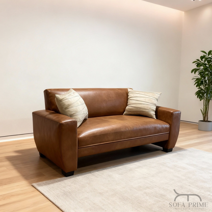 Sofá Sidney 1.50 | Cuero uruguayo Café