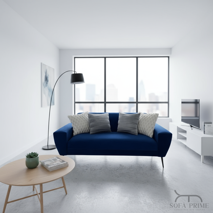 Sofá prisma prime | 1.80 Felpa azul terciopelo