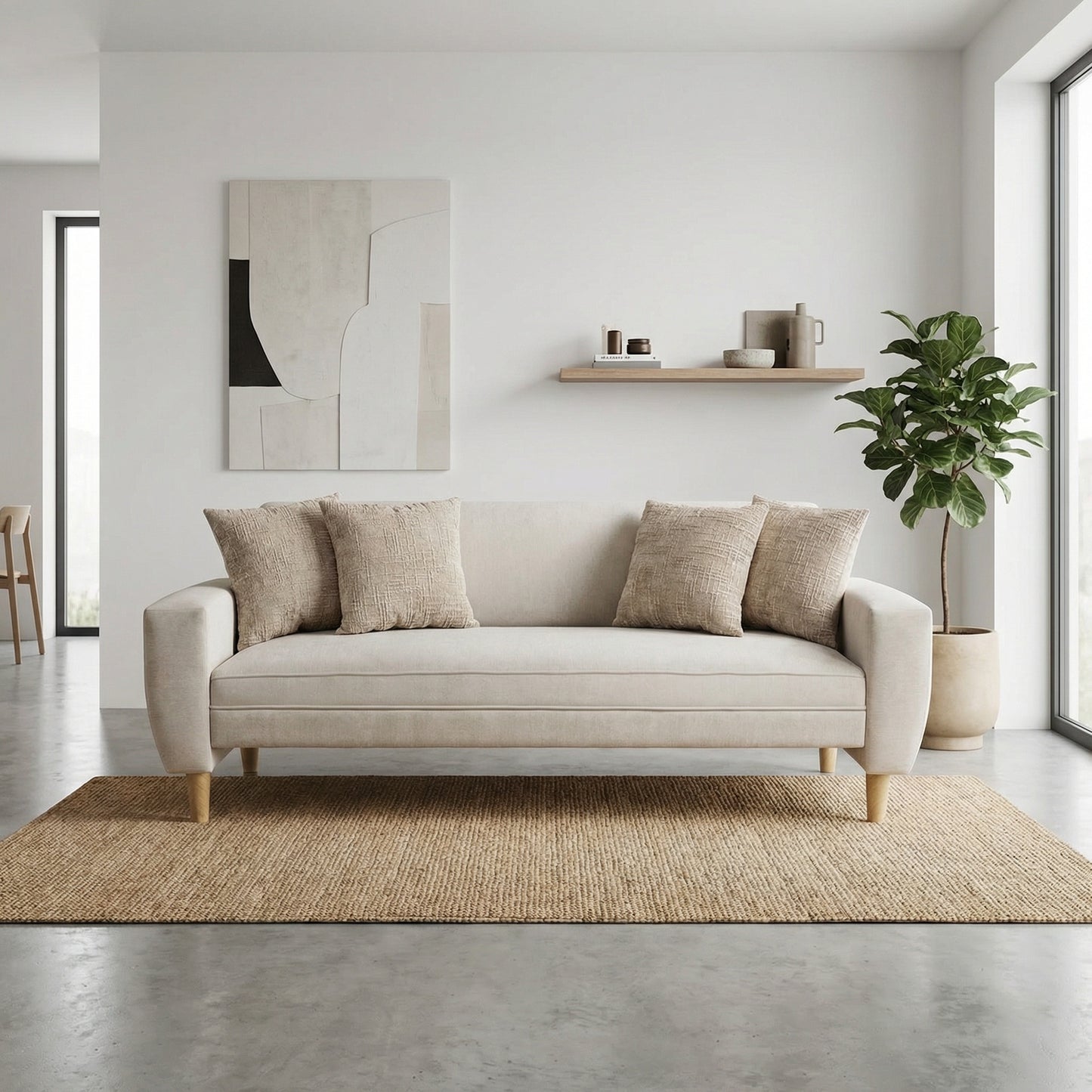 Sofá Sidney wood 2.00| Florencia color Crudo
