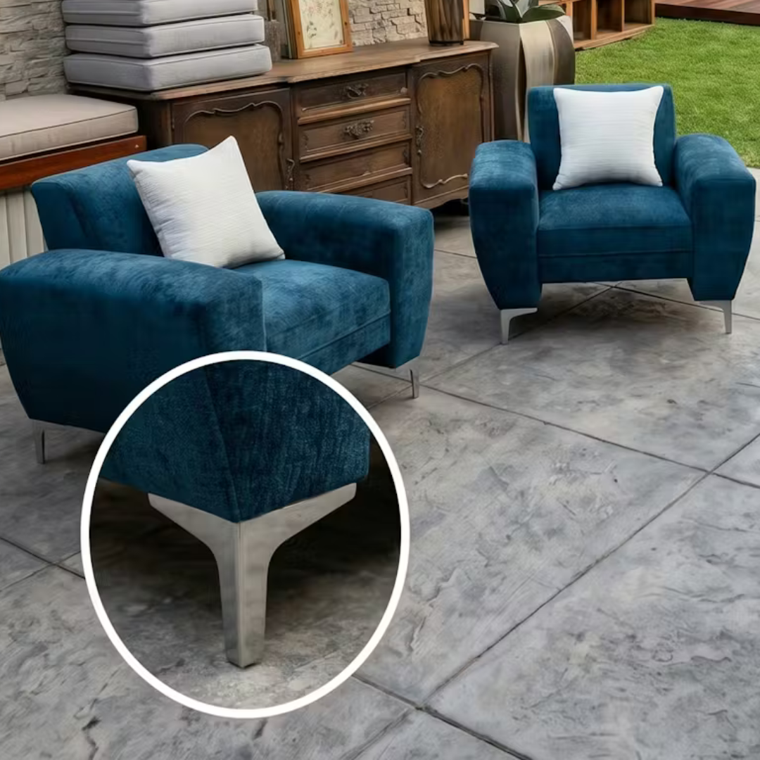 Sillón Lateral Prime Vermont | 1 Cuerpo | Chenille Azul Impermeable