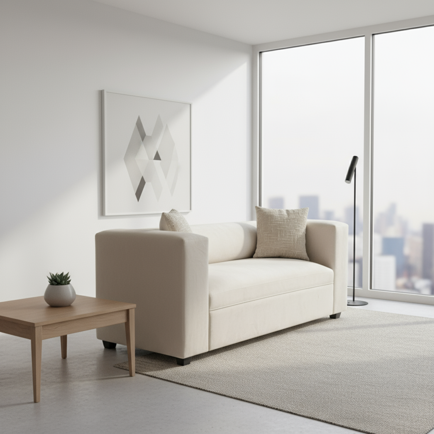 Sofá prisma Índigo | 1.80 Felpa Beige