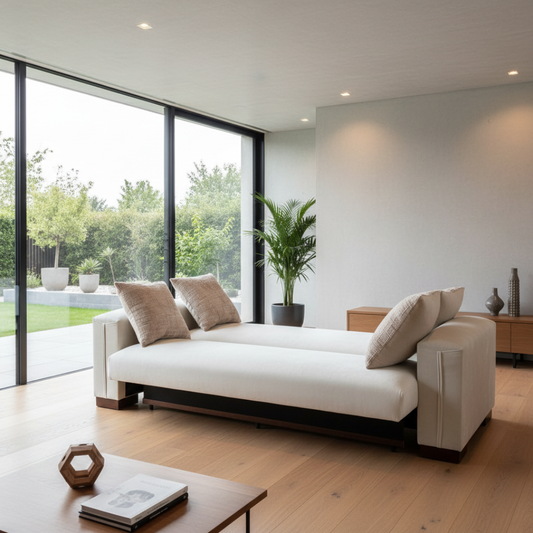 Sofá Prisma indigo bed | 2.00 m Felpa crudo