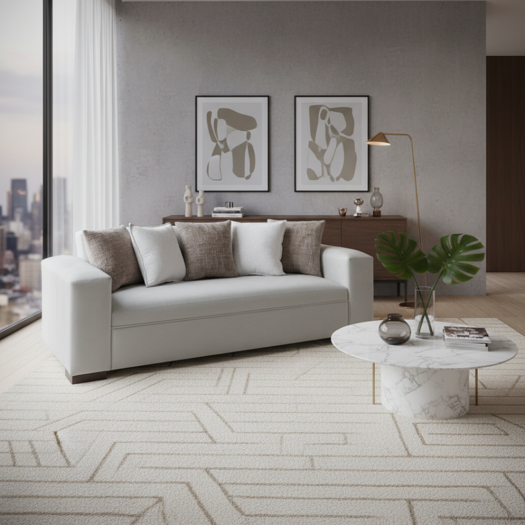Sofá Prisma indigo bed | 2.00 m Felpa crudo