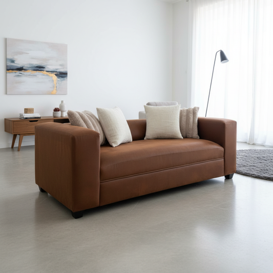 Sofá Prisma Indigo 2.00 | Cuero uruguayo Café