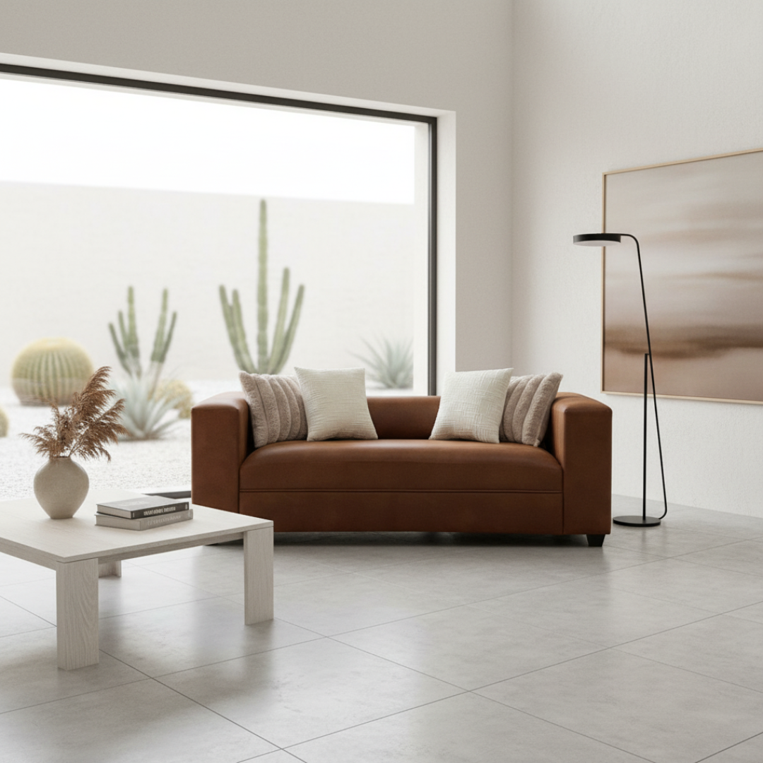 Sofá Prisma Indigo 2.00 | Cuero uruguayo Café