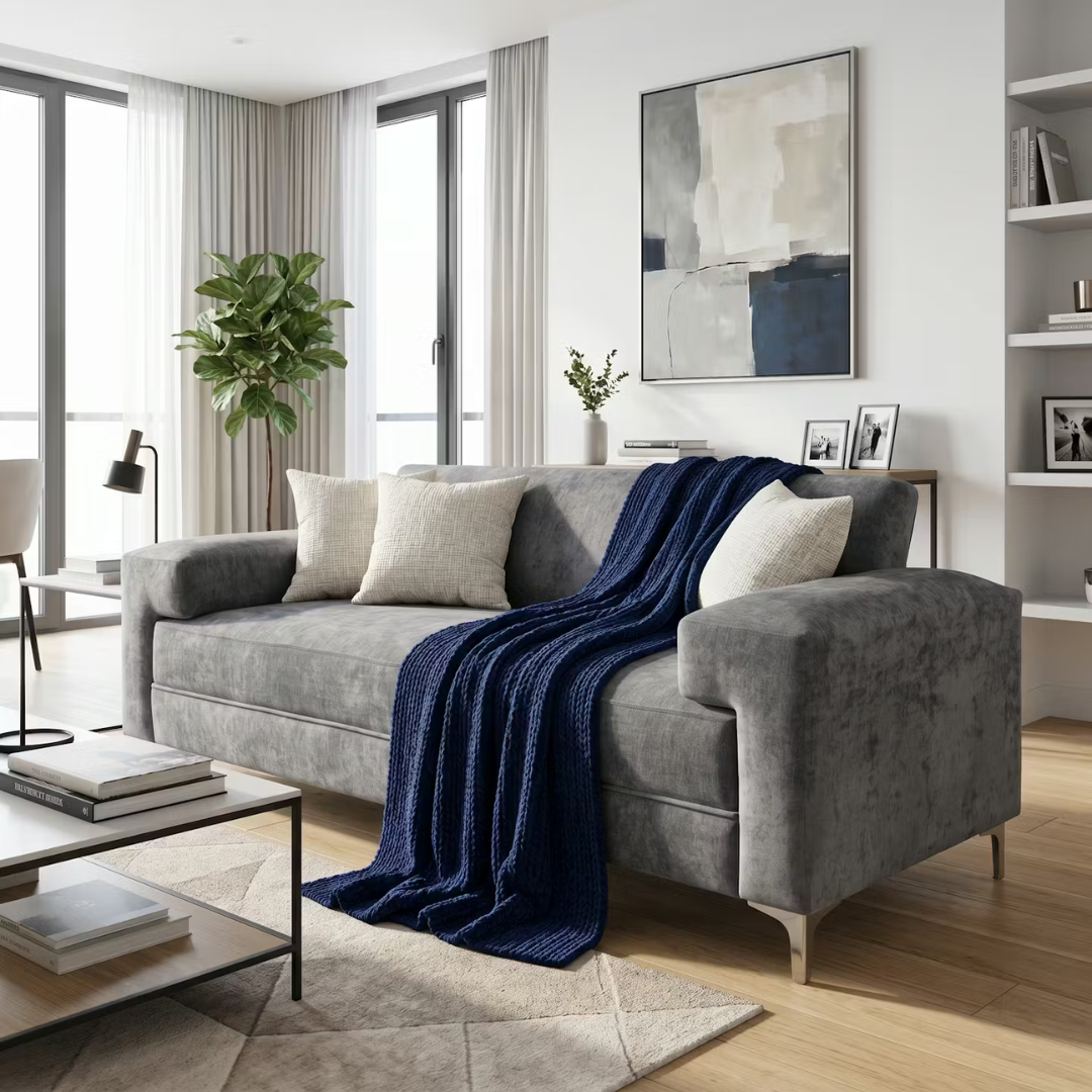 Sofá Oslo 1.84 M | Chenille Gris Impermeable