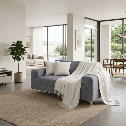 Sofá Oslo 1.84 M | Chenille Gris Impermeable