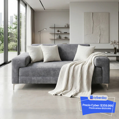 Sofá Oslo 1.84 M | Chenille Gris Impermeable
