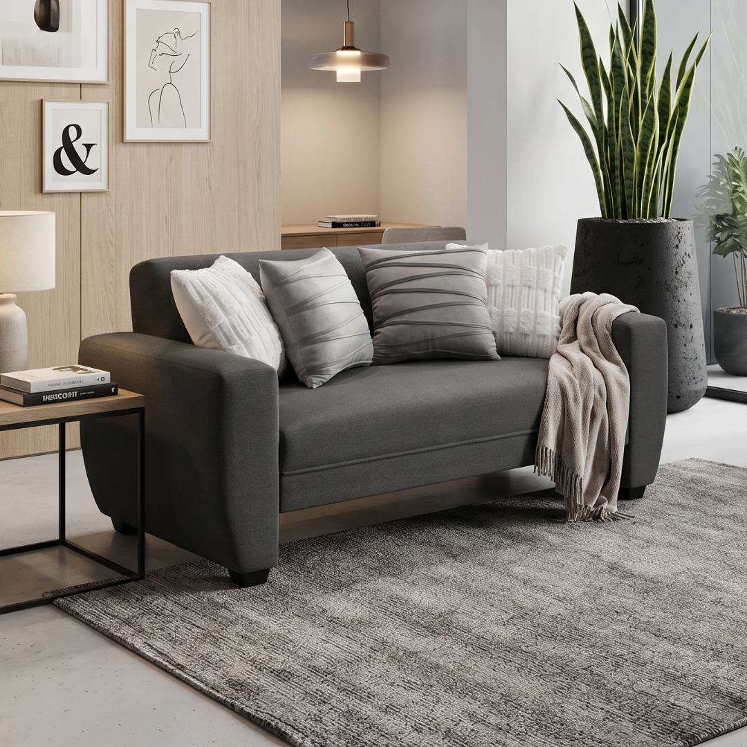 Sofá Sidney 1.50 | Lino Gris oscuro