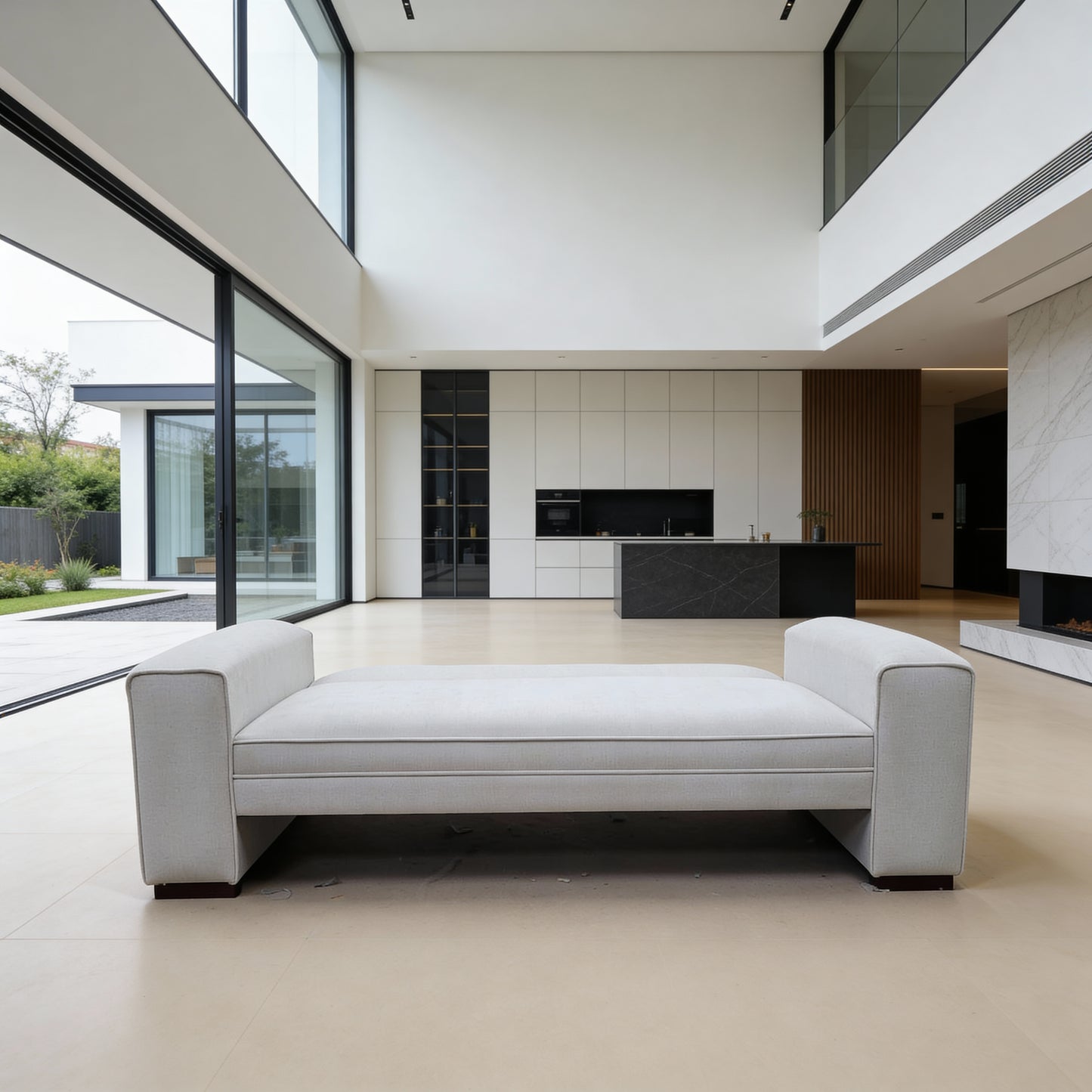 sofá cama Dalas cuadrado 2.00 mts | Color Hueso Repelente