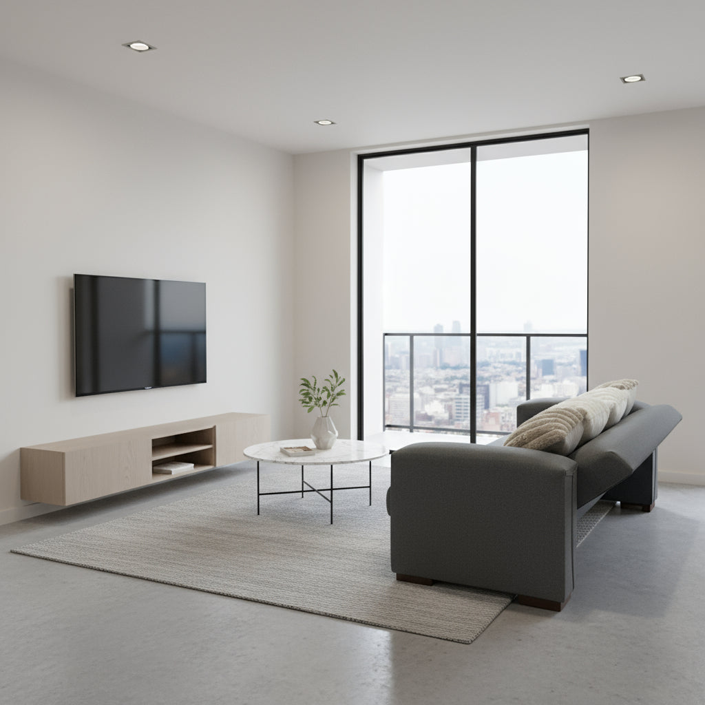 sofá cama Oporto cuadrado 2.00 mts | Lino gris medio