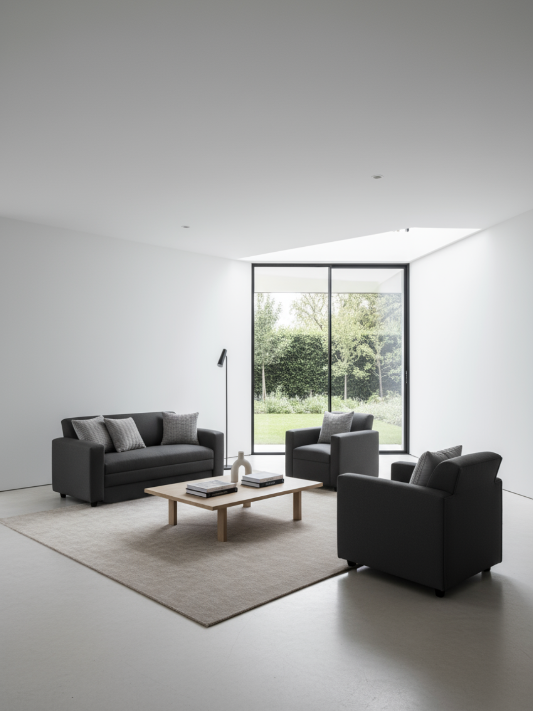 Trío Prime Harmony | sofá 1.50 + dos sofá un cuerpo Lino Gris Oscuro