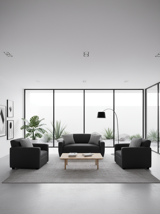 Trío Prime Harmony | sofá 1.50 + dos sofá un cuerpo Lino Gris Oscuro