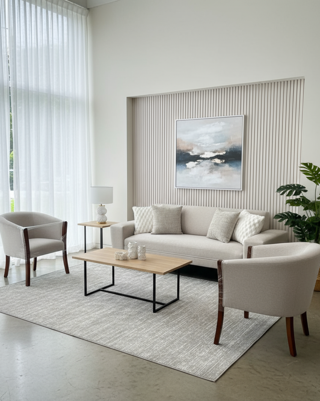 Set Trío Prime Grande |  Lino Tokio crema