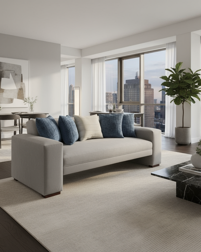 sofá cama Oporto cuadrado 2.00 mts | Felpa gris