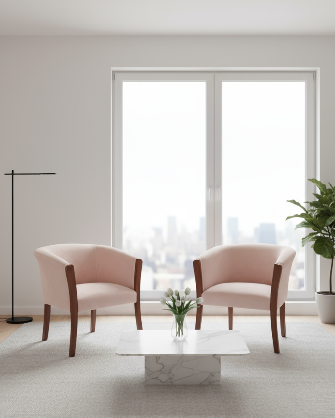 Set poltronas | Felpa palo rosa