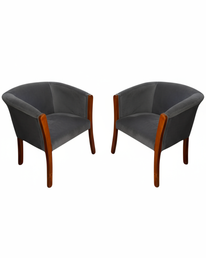 Set poltronas | Felpa gris oscuro