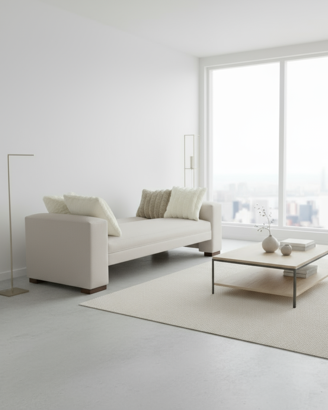 sofá cama Oporto cuadrado 2.00 mts | Lino crudo