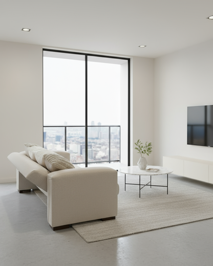 sofá cama Oporto cuadrado 2.00 mts | Lino crudo