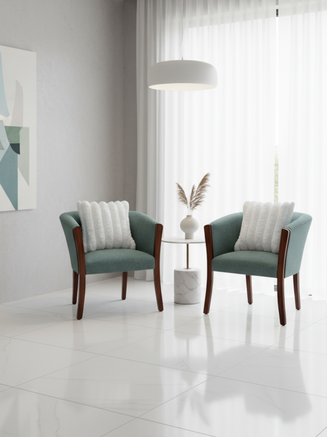 Set poltronas | Lino verde menta