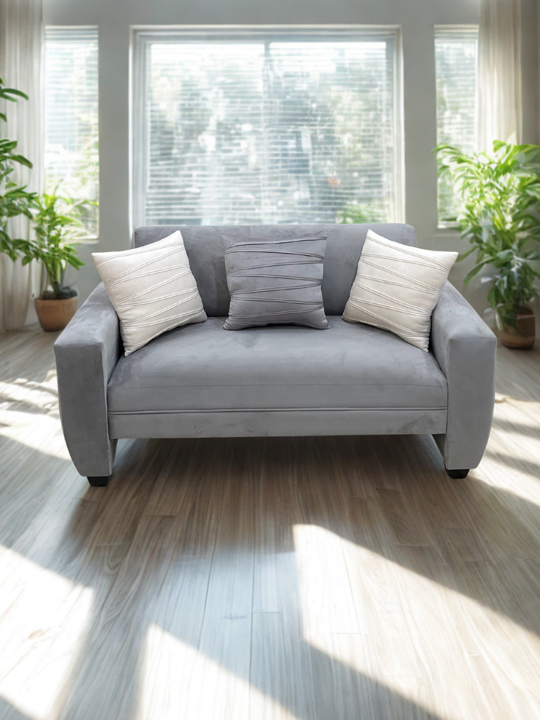 Sofá Sidney 1.50 | Felpa (Terciopelo)Gris