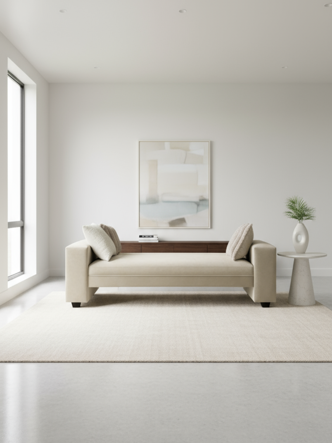 sofá cama Oporto cuadrado 2.00 mts | Felpa beige