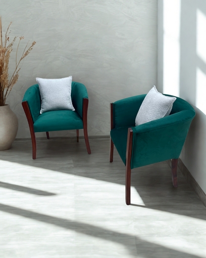 Set poltronas | Felpa verde  Oscuro