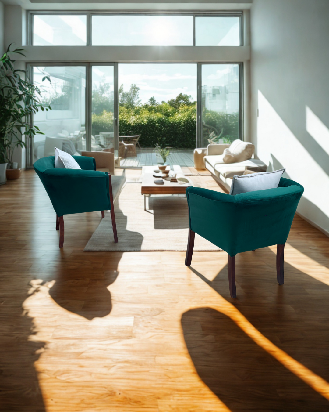 Set poltronas | Felpa verde  Oscuro