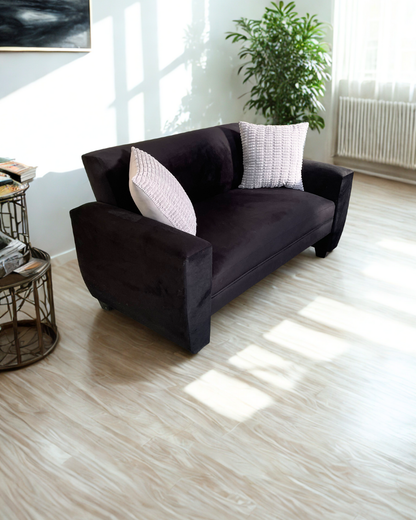 Sofá Sidney 1.50 | Felpa (Terciopelo) negro