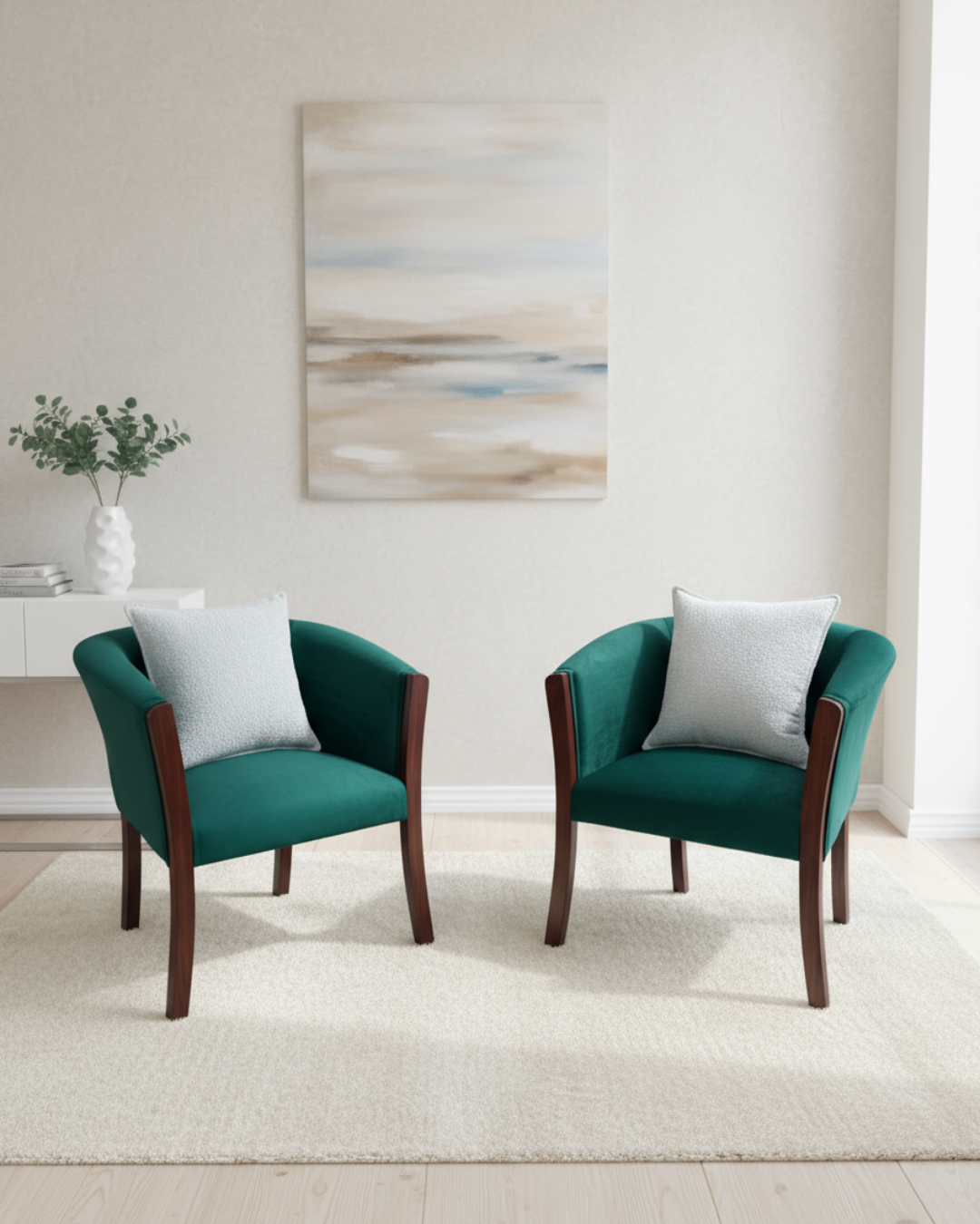 Set poltronas | Felpa verde  Oscuro