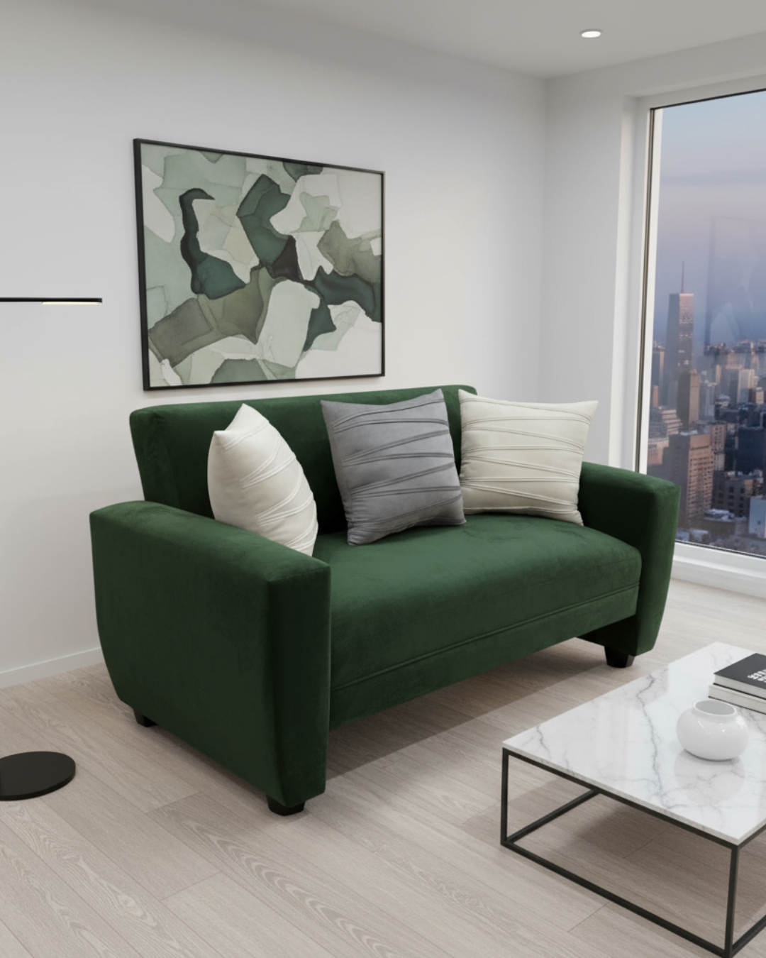 Sofá Sidney 1.50 | Felpa verde oscuro