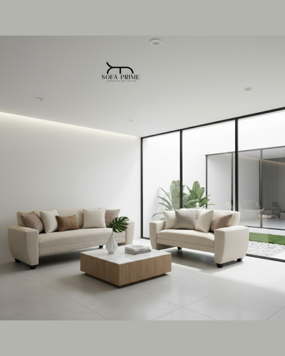 Conjunto Sofá Prime en Lino crema– 2 y 3 Cuerpos